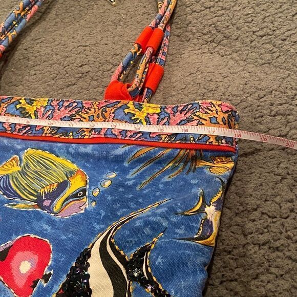 Anna Ormsby Fish Tote Purse Beach Bag Purse Tropical Fish - Picture 6 of 12